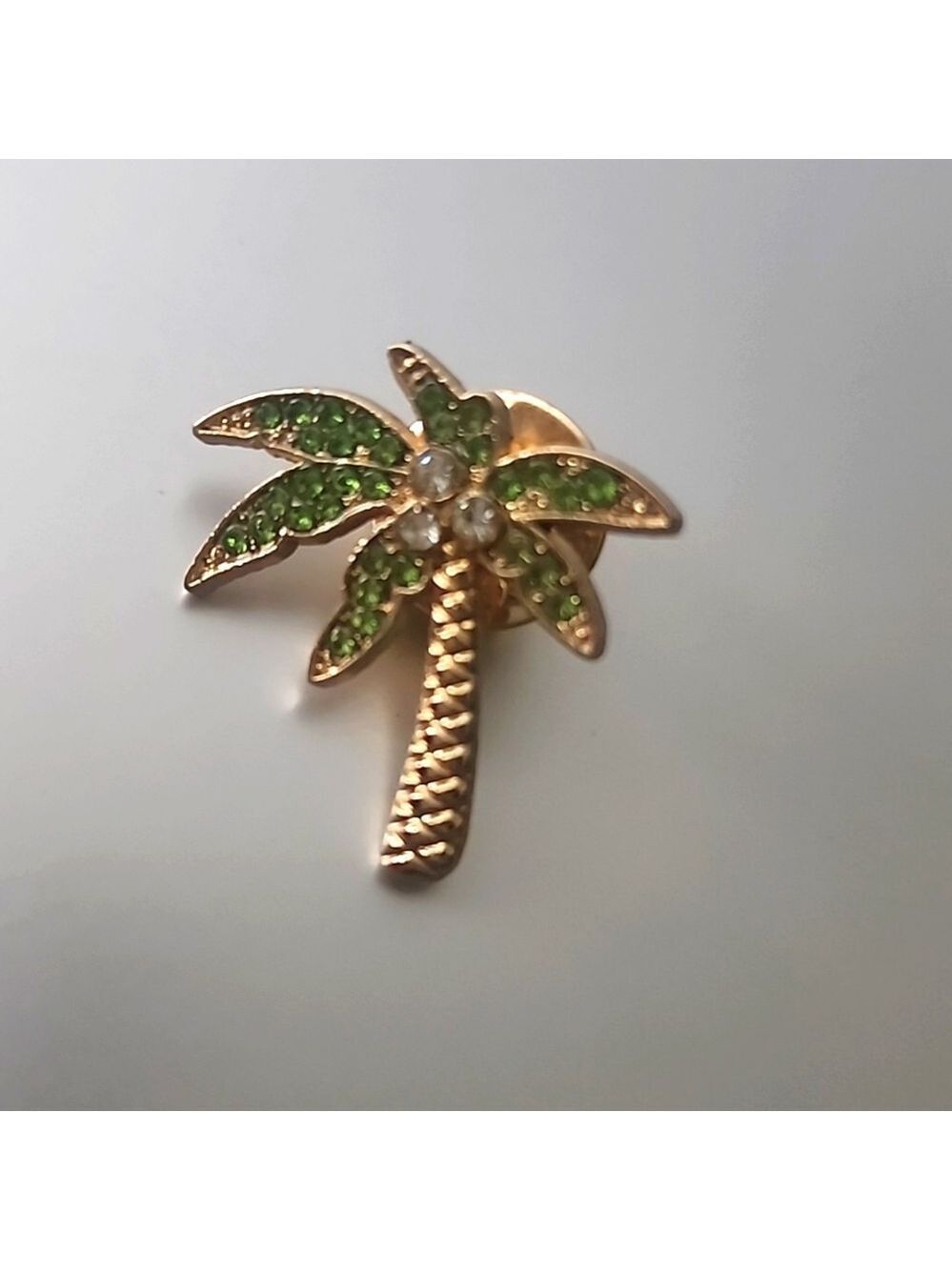 PALM TREE Brooch WITH SIMULATED DIAMOND COCONUTS BRP